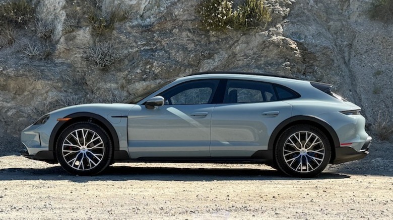 2025 Porsche Taycan Cross Turismo in a dirt parking lot