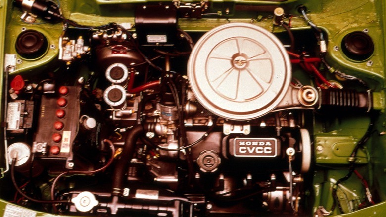 1972 Honda CVCC engine bay