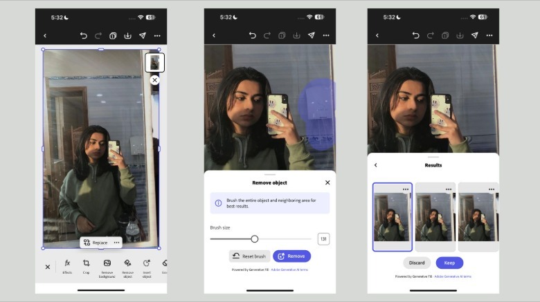 Remove object in Adobe Express