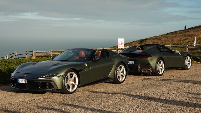 Two 12Cilindri Spiders parked