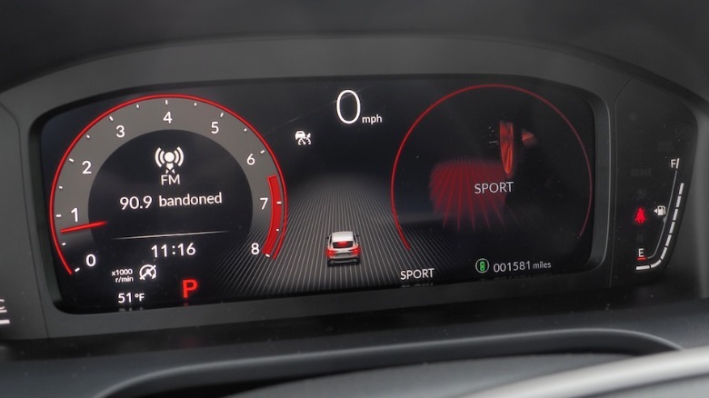 Driver display in Sport mode