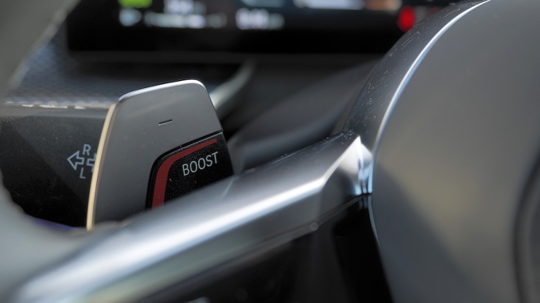 BMW 760i boost paddle steering wheel