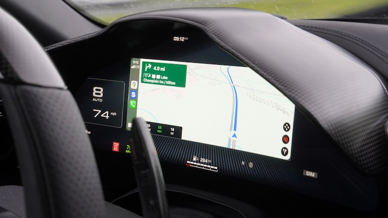 2024 Ferrari Purosangue front gauge cluster with Wireless Apple CarPlay