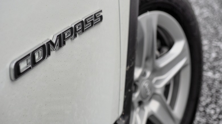 Compass badge and front wheel