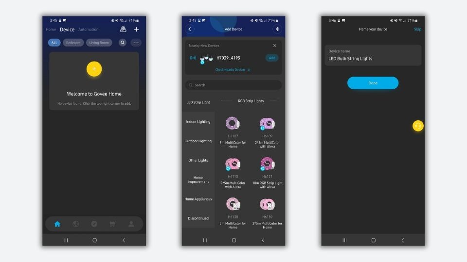 how to pair new govee device
