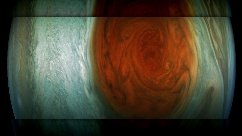 Enhanced color image of Jupiter's Great Red Spot