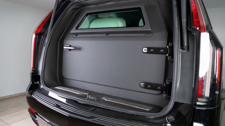 Boot view of Inkas' armored Cadillac Escalade