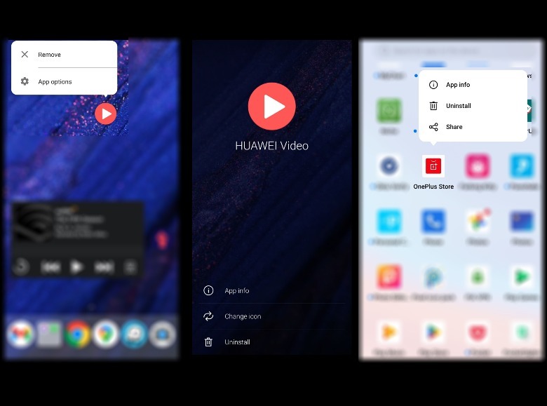 Huawei OnePlus Uninstall App Comparison