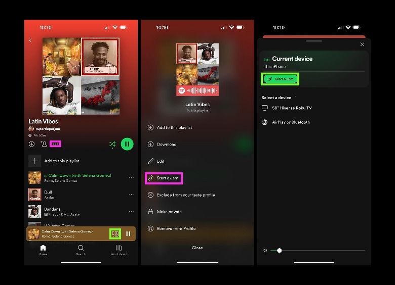 Spotify Jam start a jam
