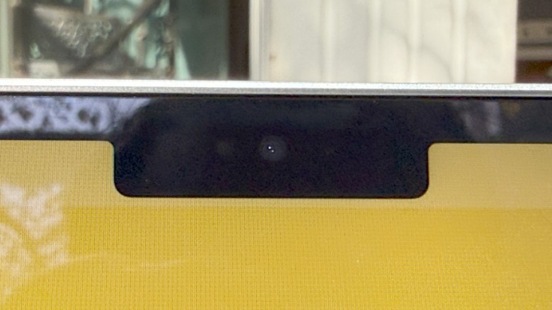 Webcam on laptop screen