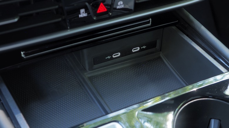 USB ports and charging pad