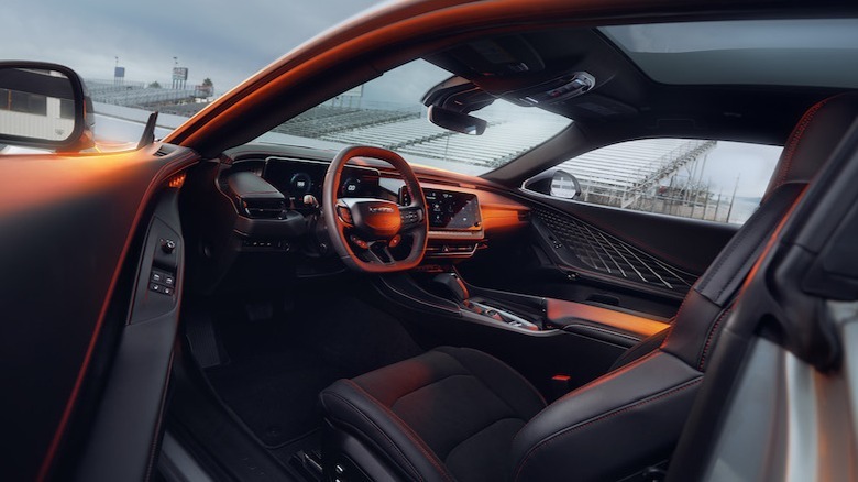 Cabin through open door