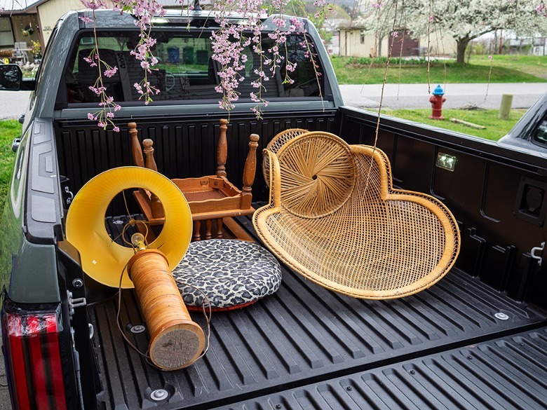 2024 Toyota Tundra Platinum bed loaded with donations