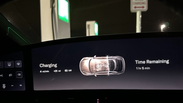 Lucid Air charging at EA station