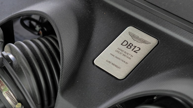 DB12 engine badge