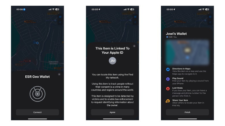 setting up ESR Geo Wallet with Find My