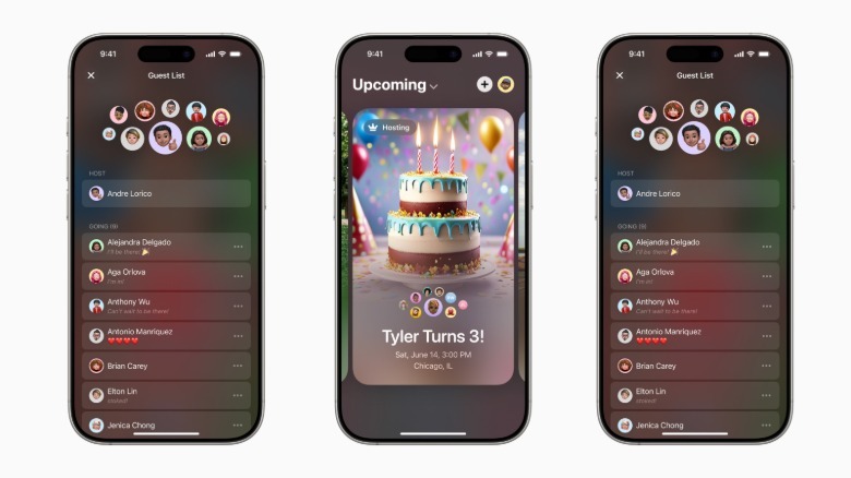 Overview of creating and sending event cards in the Apple Invites app.