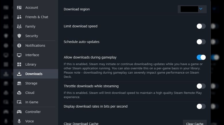 Steam download settings