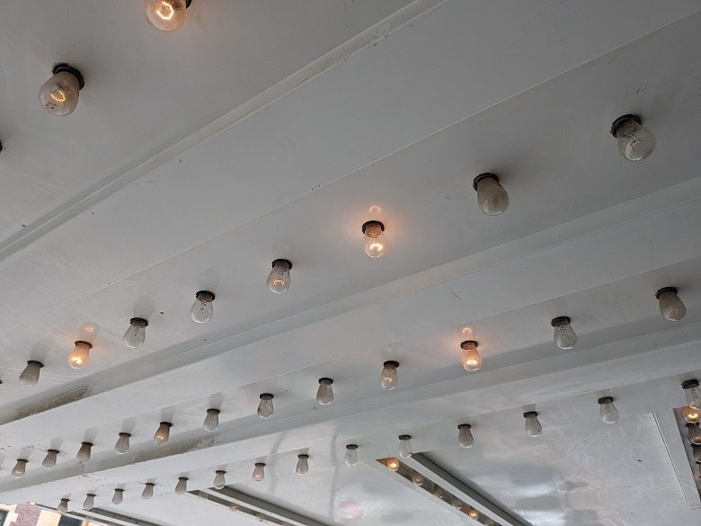 Lights flashing at theater