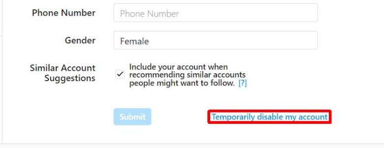 disable account link