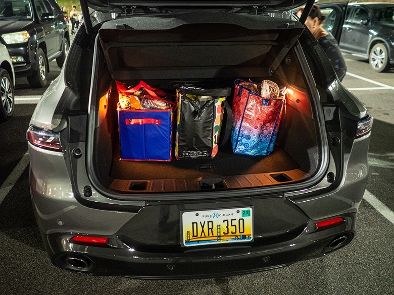 2024 Dodge Hornet R/T PHEV rear cargo area with groceries