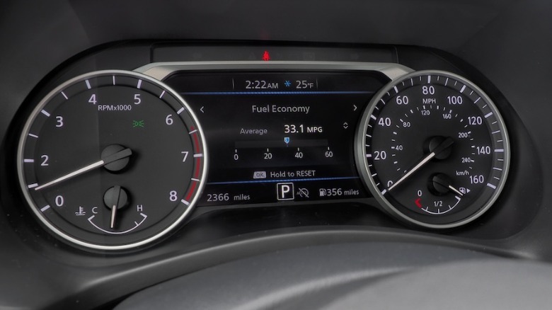 2025 Nissan Sentra gauge cluster close up