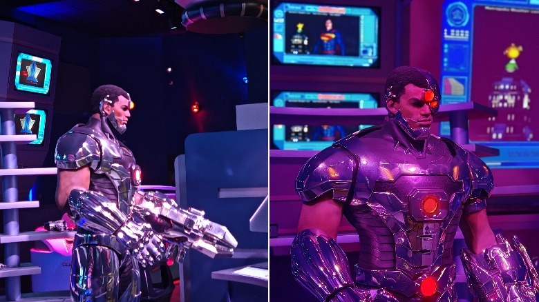 Two photos of an animatronic robot