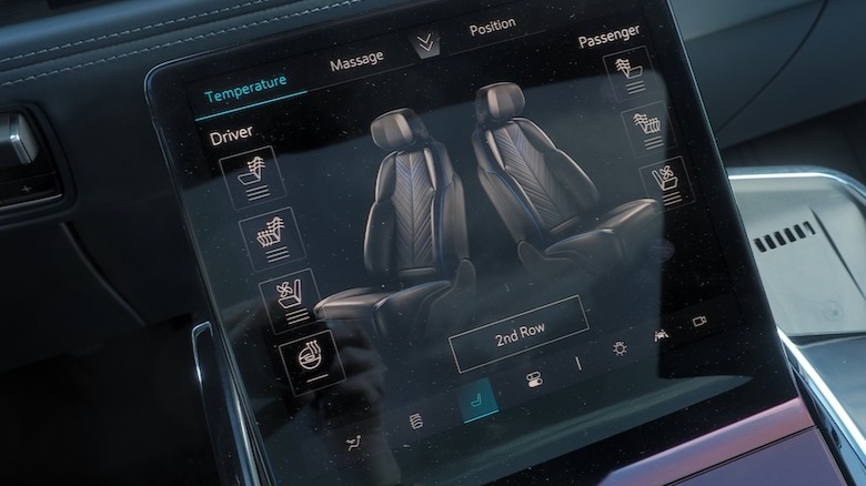 Seat control touchscreen