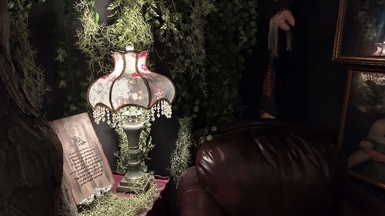 A photo of a dark corner in a wizard shop.