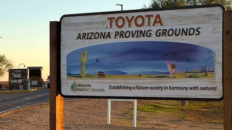 Toyota Arizona Proving Grounds sign