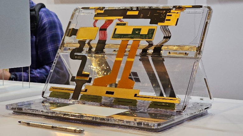 laptop with transparent parts