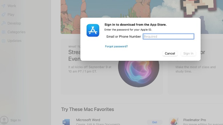 macbook app store sign in