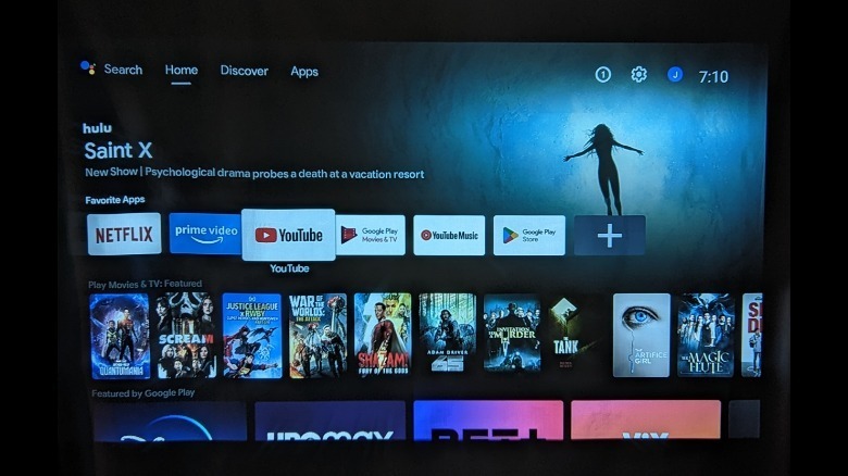 Android TV projected to screen
