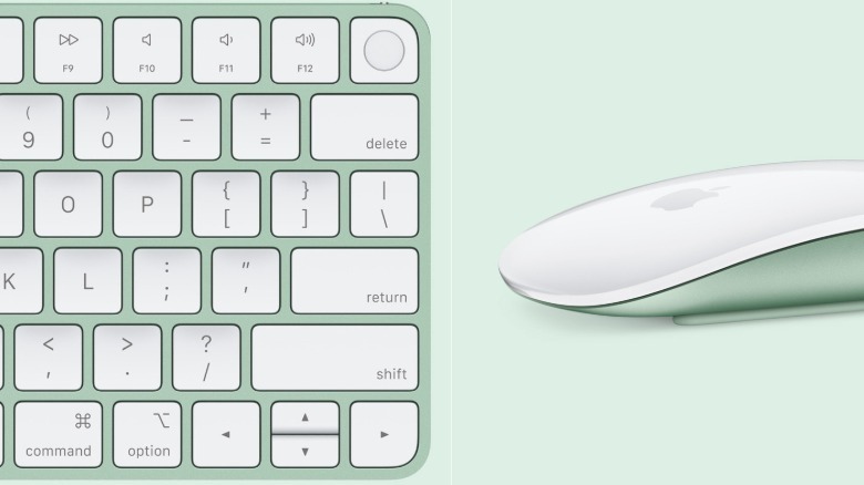 Color-matched Magic Mouse and Keyboard for the 24-inch iMac computer with M4 processor