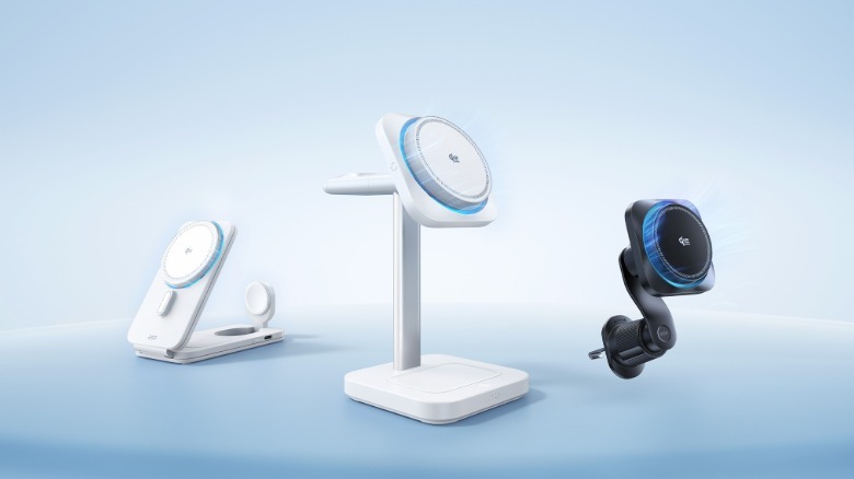 ESR accessories on blue background