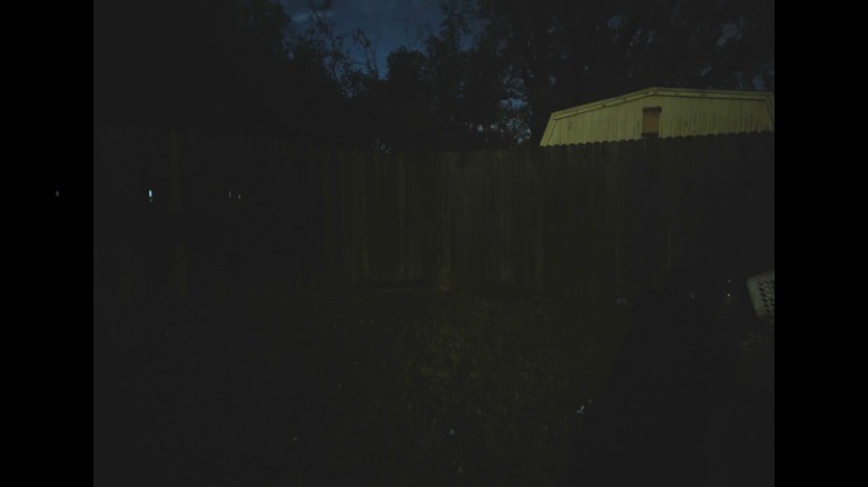 Backyard at night by Pixel 6 camera