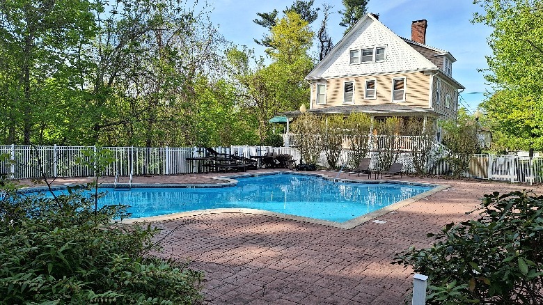 Picture of a pool and deck in bright light